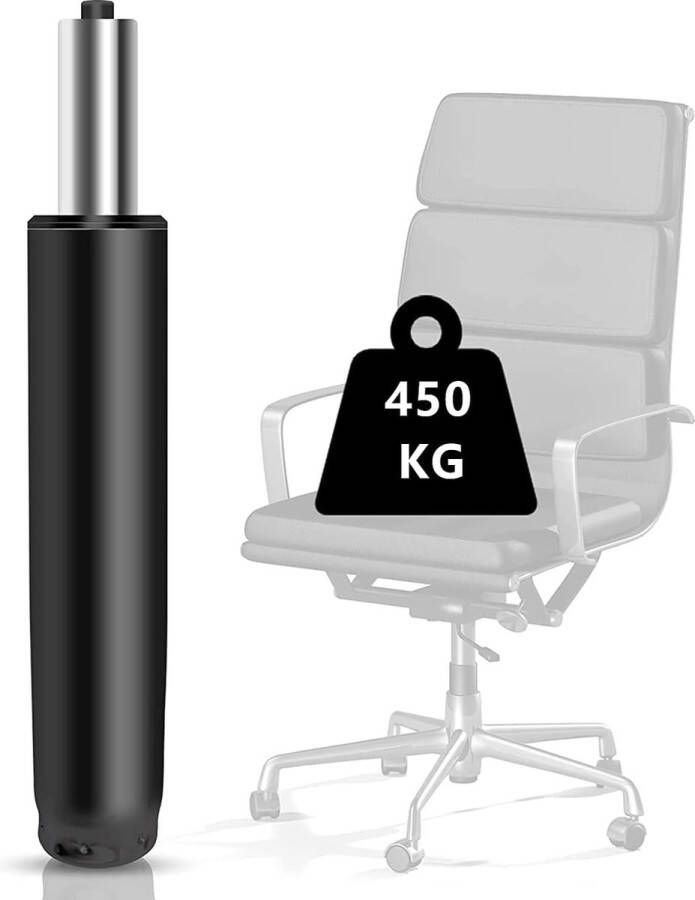 Merkloos Gasdrukveer bureaustoel vervangingsgaslift 450 kg gasdrukdemper voor draaistoelen bureaustoelen en stoelen in hoogte verstelbare gasveer bureaustoel reserveonderdelen (zwart)