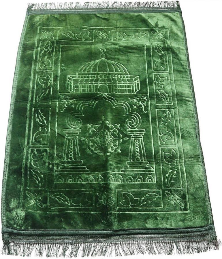 'merkloos'' Gebedskleed Groene Oase: Luxe Moslim Gebedskleed voor Spirituele Verdieping