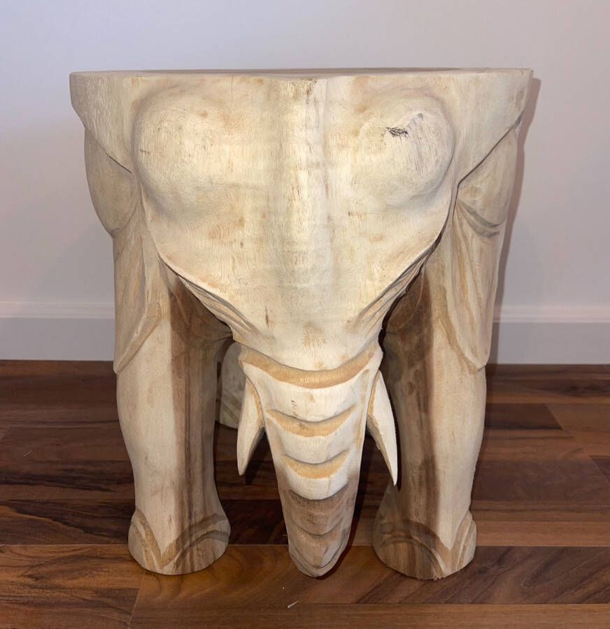Merkloos Handgemaakte Suar-houten bijzettafel OLIFANT
