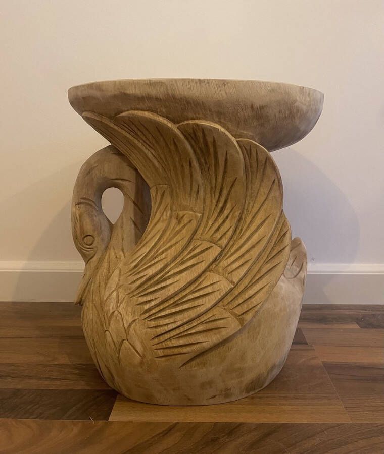 Merkloos Handgemaakte Suar-Houten bijzettafel Zwaan