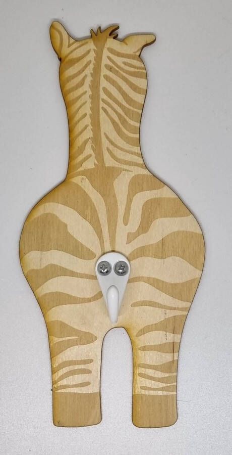 Merkloos Houten Kapstok Zebra