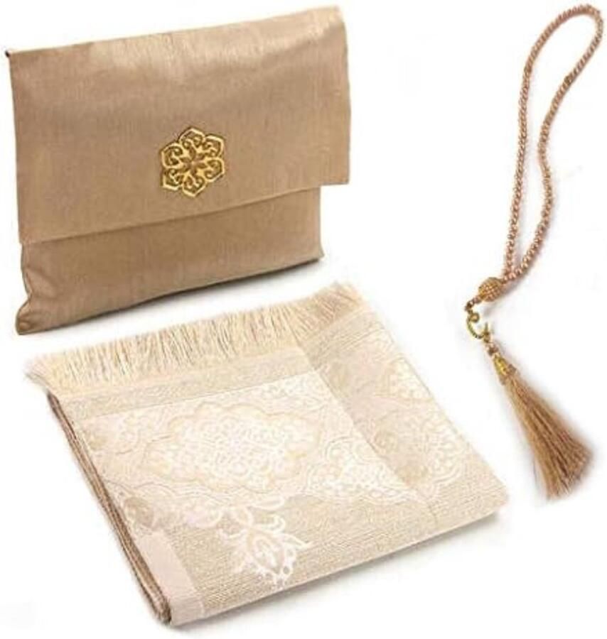 'merkloos'' Islamitisch Gebedskleed Elegantie Zachte Taffeta Stof Moslim Gebedskleed en Kralen Sajadah Janamaz Islamitische Geschenken