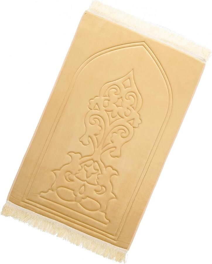 'merkloos'' Islamitische Gebedskleed Vloerkleed Dik en Comfortabel Beige