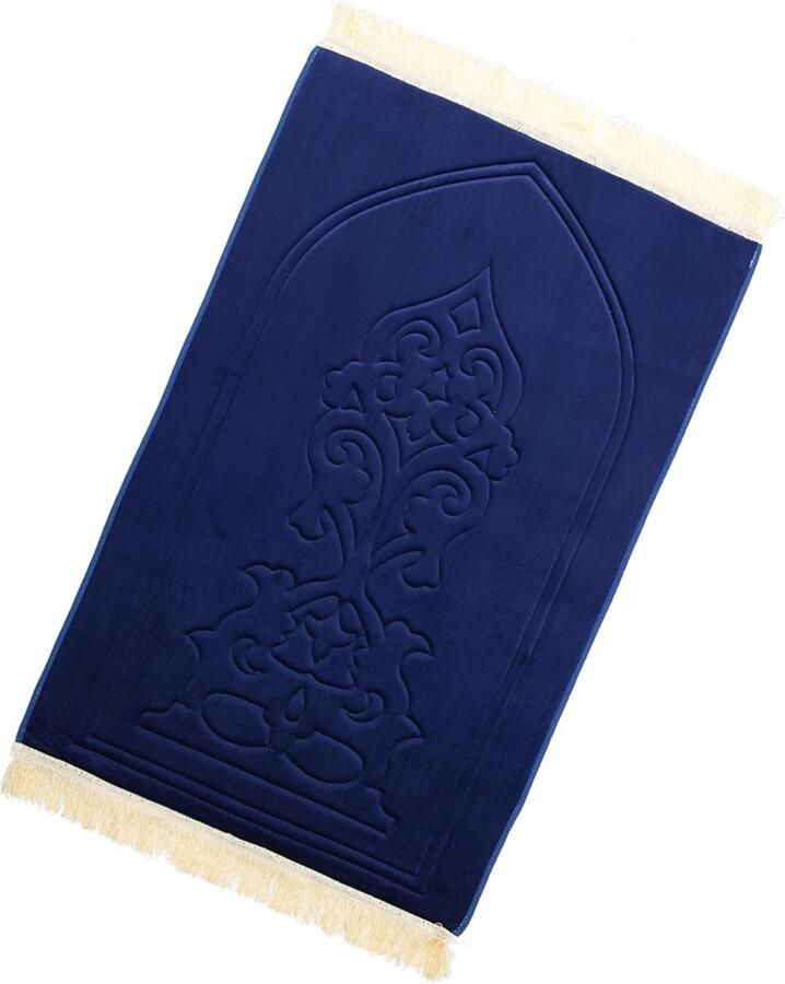 'merkloos'' Islamitische Gebedskleed Vloerkleed Dik en Comfortabel Blauw
