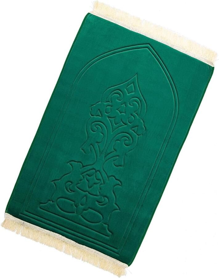 'merkloos'' Islamitische Gebedskleed Vloerkleed Dik en Comfortabel Groen
