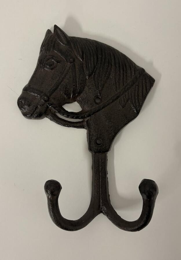 Merkloos kapstok paardenkop 2 haaks