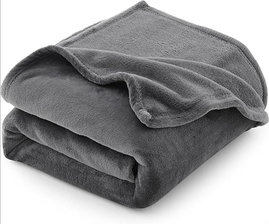 Merkloos Knuffeldeken pluizige deken bank 150 x 200 cm voor 4 seizoenen zacht warm licht bankdeken woondeken bankdeken voor bank bed bank flanellen fleecedeken 150 x 200 cm grijs