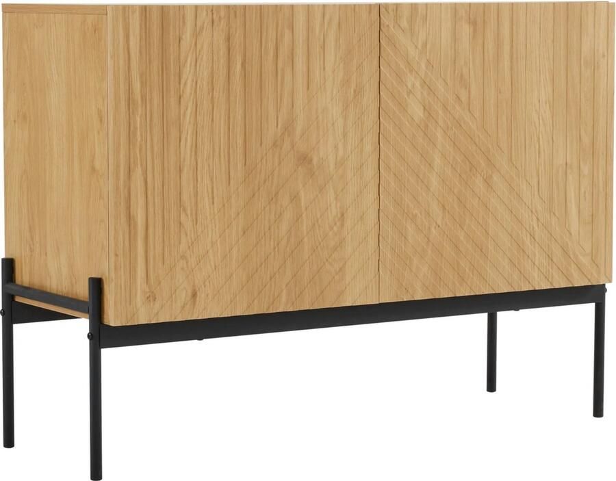 Merkloos Koopiez Dressoir Stabiele Dressoir 2 Deuren Metalen Wezens Buffet Dressoir Met Lijn Ontwerp Modern Disign