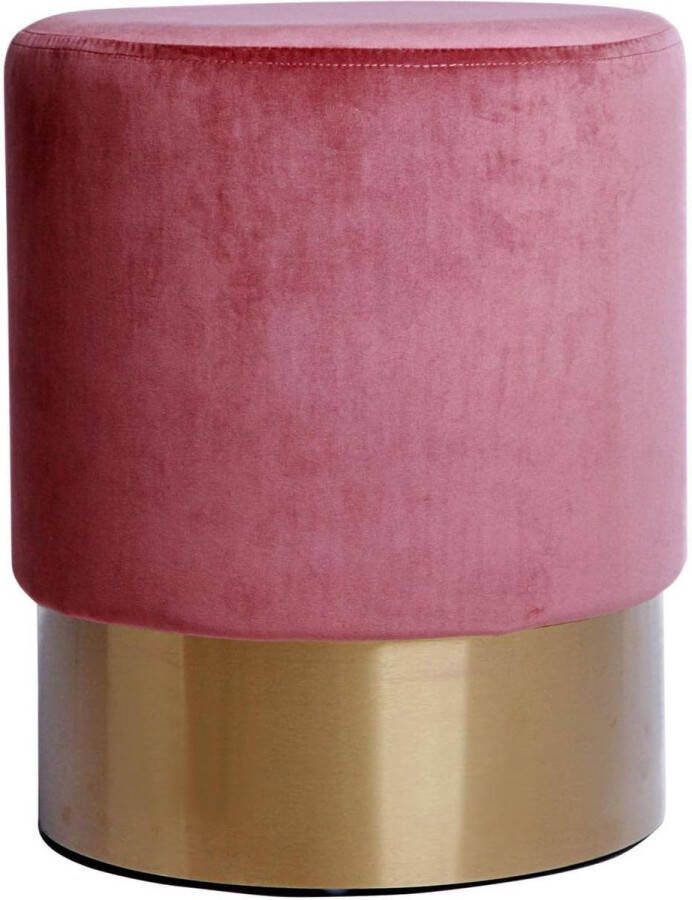 Merkloos Kruk make-uptafel poef fluweel kruk in verschillende maten en kleuren met goud afgezet voor woonkamer slaapkamer of kleedkamer klein rond roze