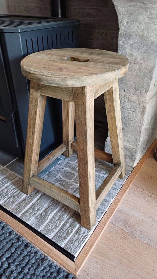 Merkloos Kruk zware uitvoering rond 52 cm hoog