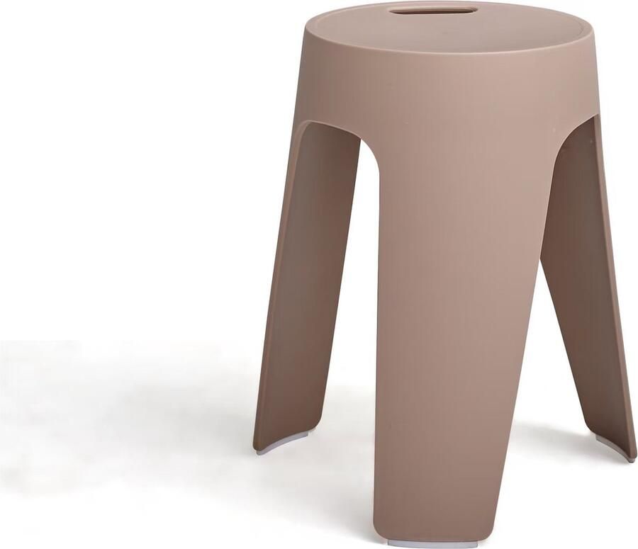 Merkloos krukje SET VAN 4 met kussen opstapkrukje stapelbaar 30*46CM lichtgrijs