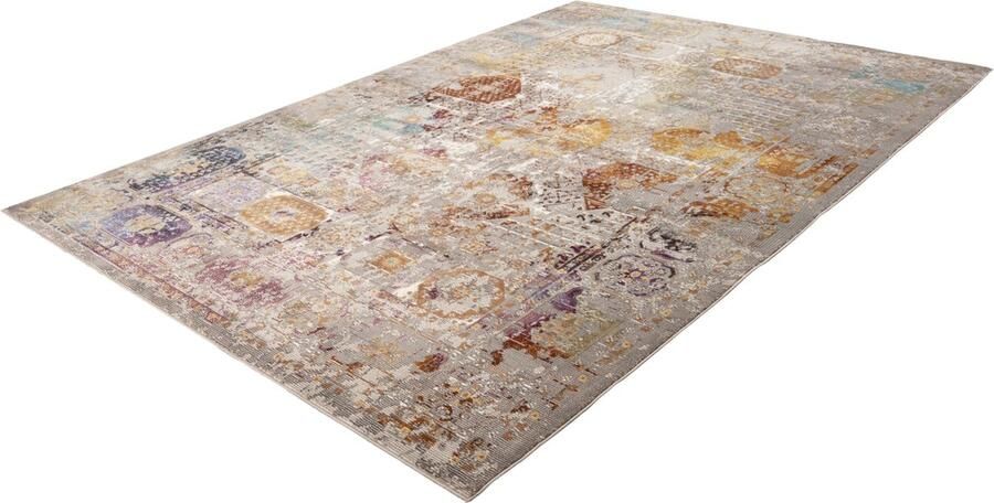 'merkloos'' Lalee Picasso Feraghan vloerkleed vintage industrieel laagpolig trendy multi beige kleuren 133x190cm
