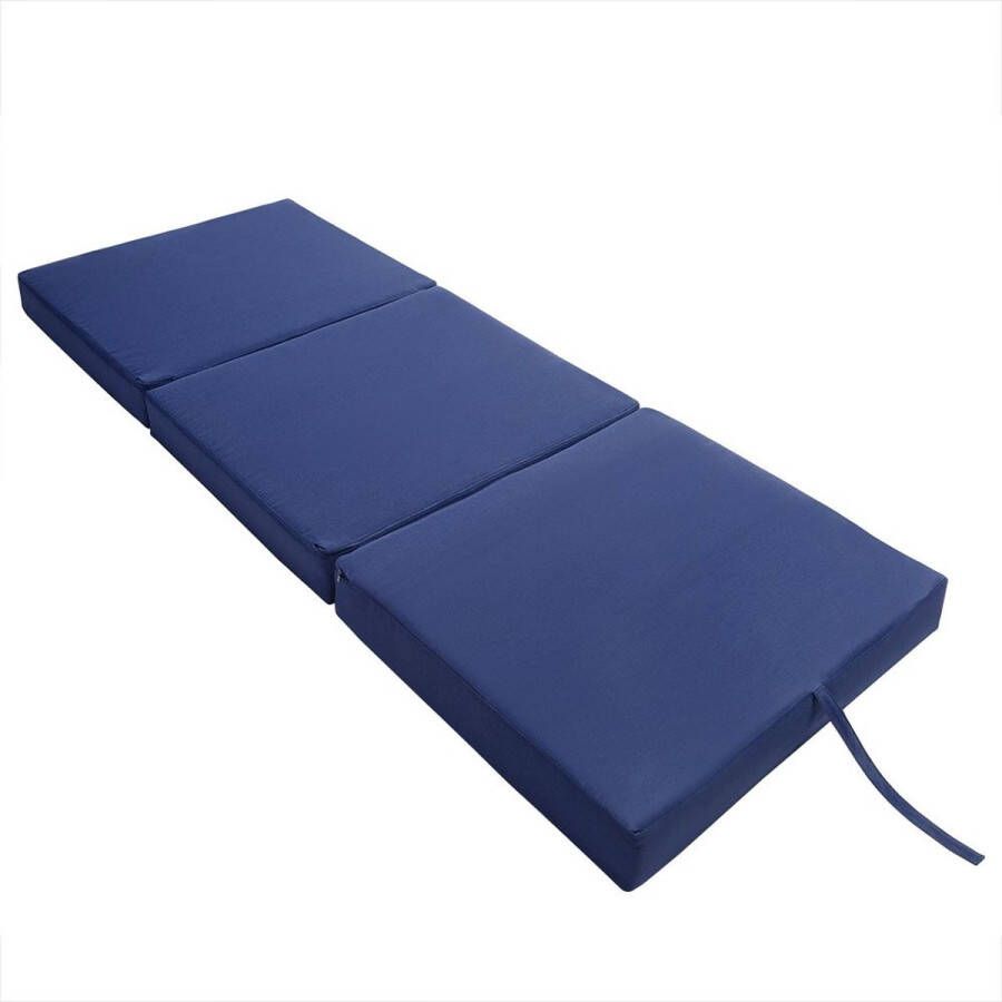 merkloos Matras opvouwbaar Blauw 190x70x10cm