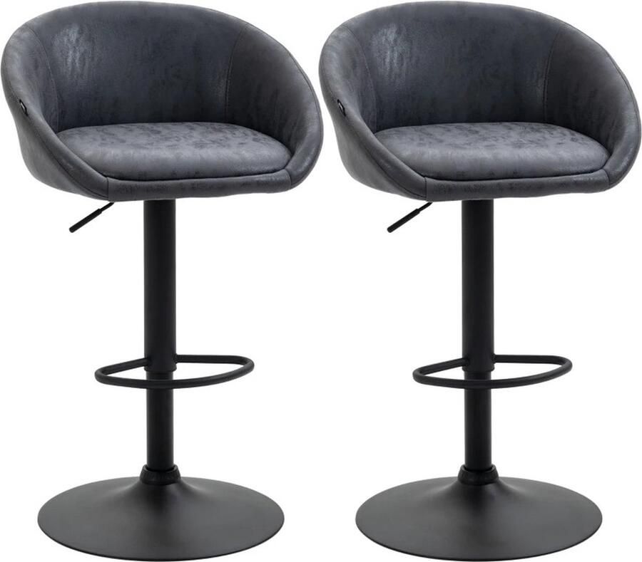 Merkloos MazrekuHome Barkrukken Set van 2 Met rugleuning Draaibaar In hoogte verstelbaar 57 x 50 x 84-104 Stevige kwaliteit - Foto 2