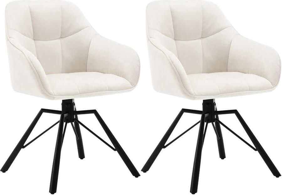 Merkloos MazrekuHome Eetkamerstoelen met armleuning Eetkamer stoelen set van 2 Comfortabel Draaiend Gestoffeerd Bordeaux rood