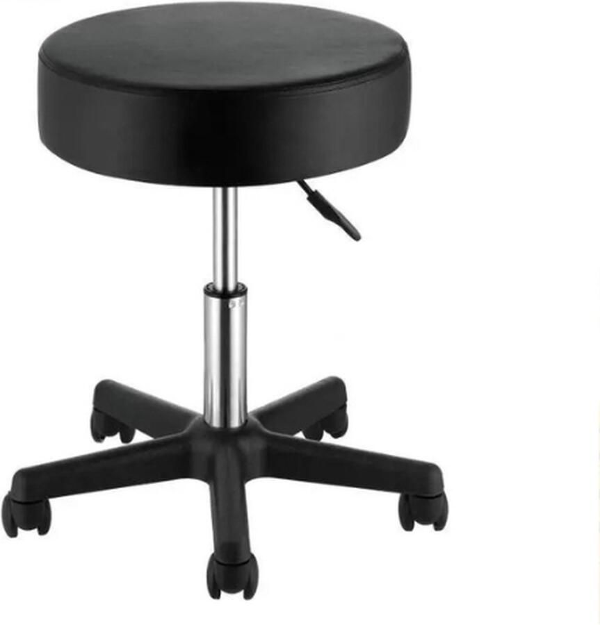 Merkloos MazrekuHome Rollende Ronde Kruk 40 Cm Diameter Met 5 Zwenkwielen 360 ° Rotatie Hoogte Verstelbare Ronde Kruk Voor Bar Salon Kantoor - Foto 2