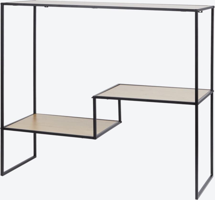 'merkloos'' Metalen wandkast 77x30x70 Sidetable met industriele look Eenvoudig in elkaar te zetten Metaal Zwart Decoratief Vrijstaand Maximale draagkracht 10 kg