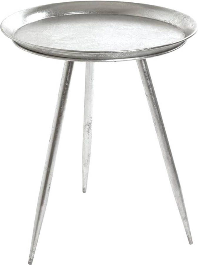 merkloos meubel bijzettafel metaal zilver Ø 44 x H 54 cm
