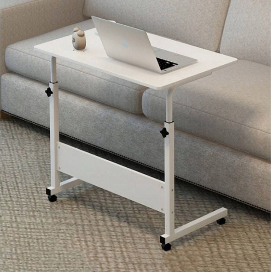 'merkloos'' Mobiel bureau Laptop tafel Laptoptafel op wielen Verstelbare laptoptafel taptoptafel wit witte taptop tafel tablet tafel