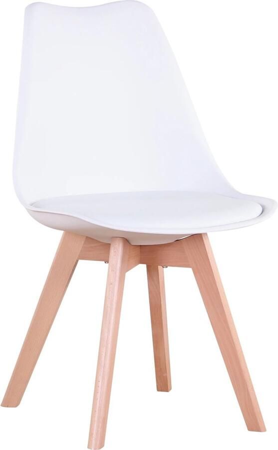 Merkloos Moderne Stoelen Eetkamer stoelen Kuipstoel Moderne Stijl Comfortabele Zitting Ergonomisch Set Van 6 Wit