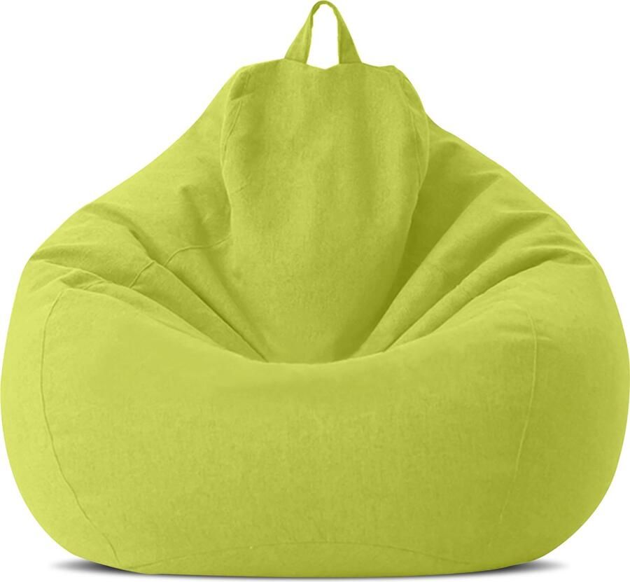 Merkloos RelaxzZz Linnen Zitzak Comfortabele Zitzak met Vulling Zitzak voor Kind Lazy Lounger Bean Bag 70x80cm Groen