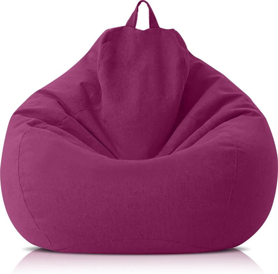 Merkloos RelaxzZz Linnen Zitzak Comfortabele Zitzak met Vulling Zitzak voor Volwassenen Lazy Lounger XXL Bean Bag 100x120cm Paars