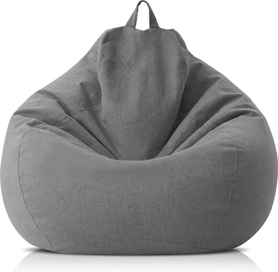 Merkloos RelaxzZz Linnen Zitzak Comfortabele Zitzak met Vulling Zitzak voor Volwassenen Lazy Lounger XXL Bean Bag 100x120cm Antraciet