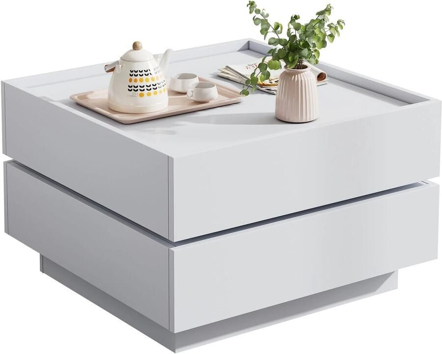 'merkloos'' RoyaLuxe Salontafels Salontafel Met Roterend Blad Salontafel Bijzettafel Tafel Sidetable Eettafel Tafels Woonkamer Keukentafel Salontafel Met Opbergruimte Salon Tafel Tafeltje Woonkamer Tafel Woonkamer Tafeltje Modern