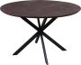 Merkloos BLACK FRIDAY DEAL 1x Rond Mango Eettafel Kleur : Walnoot (Donker bruin) 130x130x76 Swiss edge Verjongd Afgeronde zijkanten Spinpoot smal - Thumbnail 2