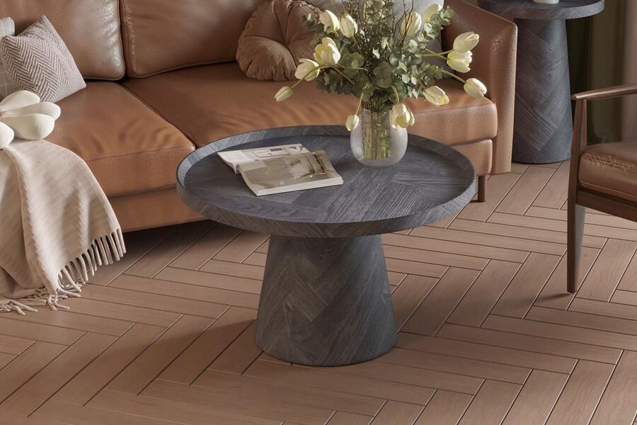 Rousseau salontafel manus- rond 80cm- donkergrijs