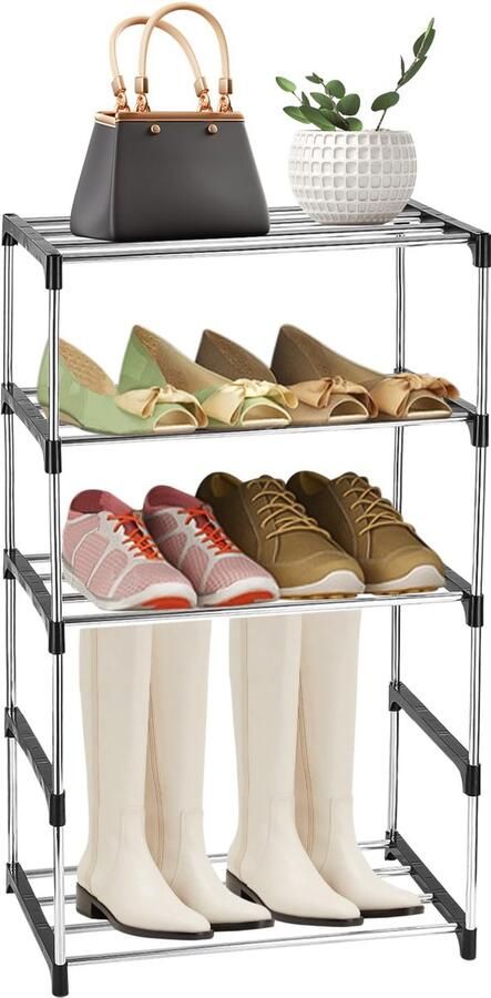 'merkloos'' Schoenenrek 5 niveaus smal schoenenrek klein schoenenrek voor maximaal 10 paar schoenen ruimtebesparende opslag schoenenkast goed voor entree kast woonkamer en gangen