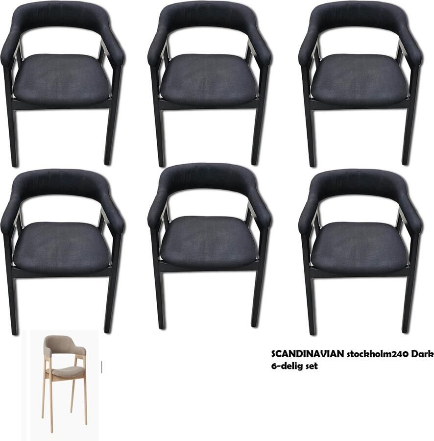 'merkloos'' Stoel SCANDINAVIAN Stockholm 240 Dark 6-delig set. Per stoel 130€ - Foto 2