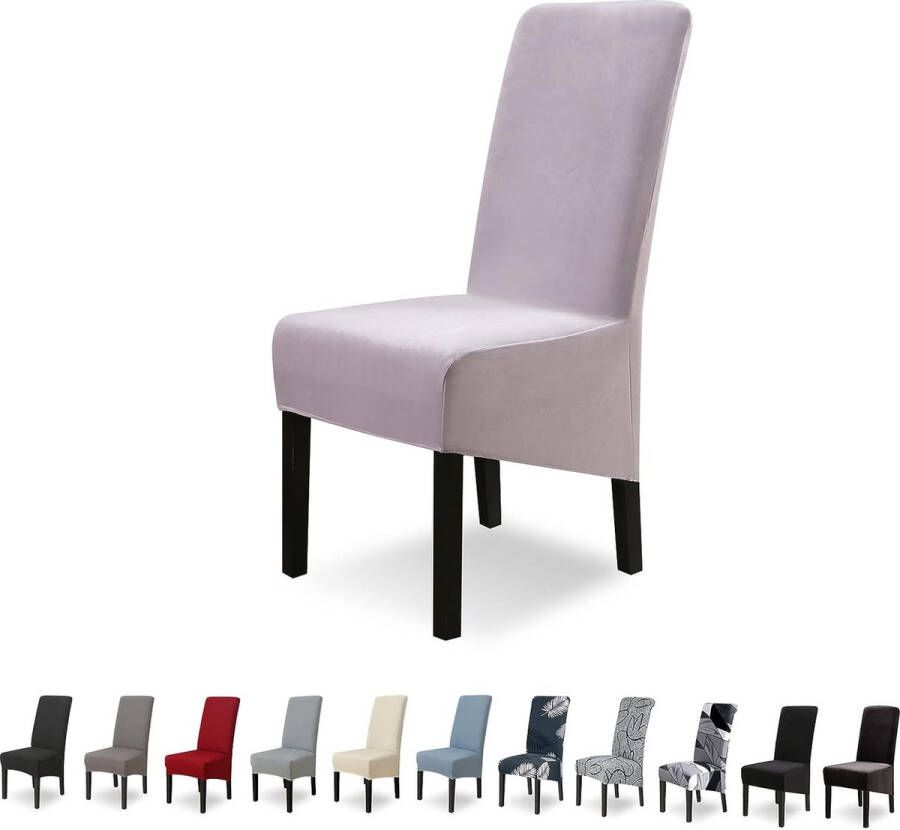 Merkloos Stoelhoes XL set van 6 stretch stoelhoezen kantelbare stoelen XL voor eetkamerstoelen elastaan universele stoelhoes grote eetkamerstoel hoezen voor stoel eetkamer hotel banket
