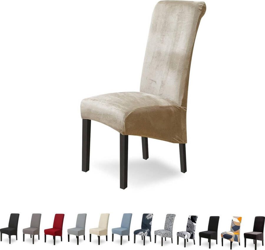 Merkloos Stoelhoes XL set van 6 stretch stoelhoezen kantelbare stoelen XL voor eetkamerstoelen elastaan universele stoelhoes grote eetkamerstoel hoezen voor stoel eetkamer hotel banket grijs