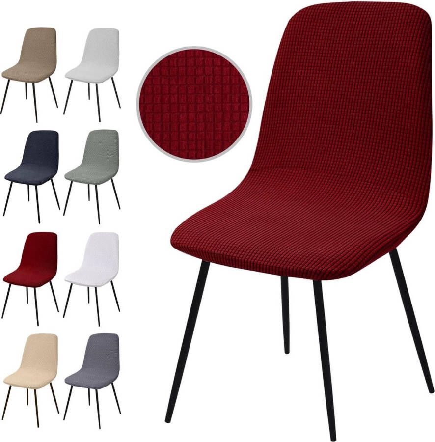 Merkloos Stoelhoezen Set van 2 Stuks Stretch Stoelhoezen Jacquard Eetkamerstoelhoezen Universele Stoelhoezen Afneembaar Wasbare Stoelhoes voor Eetkamer Hotel Banket Bruiloft Feest(Y-Bordeaux Set van 2)