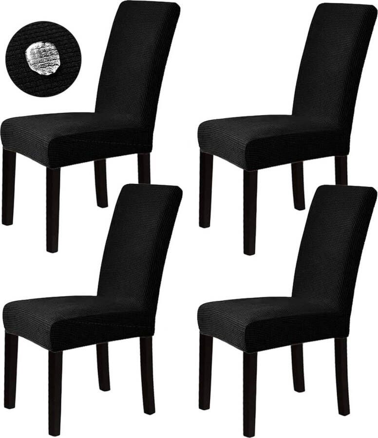 Merkloos Stoelhoezen Set van 4 stoelhoezen stretchhoezen voor schommelstoelen eetkamerstoelen stoelen bescherming stoelhoezen decoratieve bi-elastische hoes voor hotel bruiloft banket keuken restaurant feest kantoor (bruin)