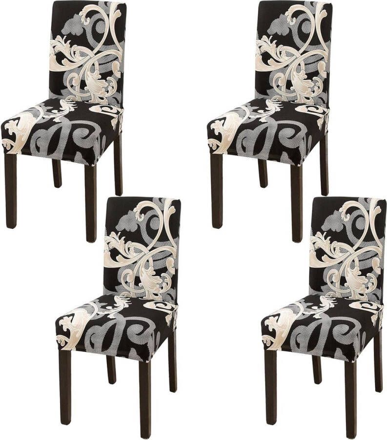 Merkloos Stoelhoezen Set van 4 stretch stoelhoezen voor eetkamerstoelen afneembare wasbare stoelen bescherming decoratie stoelhoes voor thuis keuken hotel restaurant banket bruiloft feest