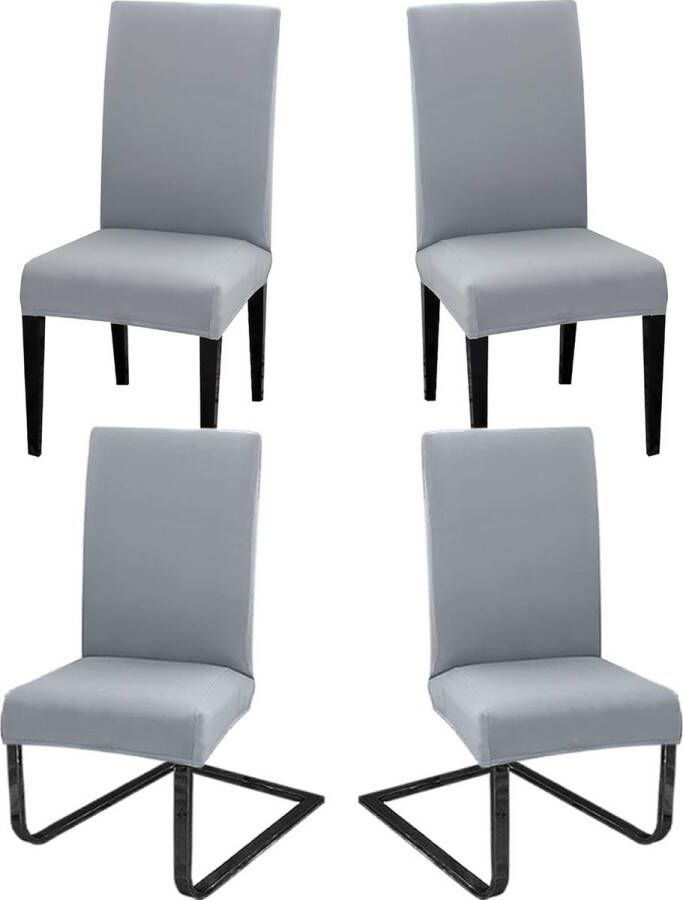 Merkloos Stoelhoezen set van 4 voor schommelstoelen afneembare wasbare stoelbescherming decoratie stretch stoelhoezen voor eetkamer bruiloft hotel keuken feestdecoratie ceremonie blauw