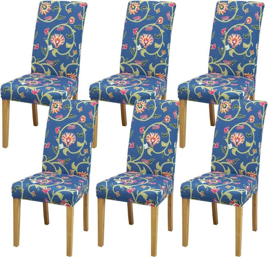 Stoelhoezen set van 6 stretch stoelhoezen voor eetkamerstoelen afneembaar wasbaar decoratie voor huis keuken hotel restaurant banket bruiloft feest
