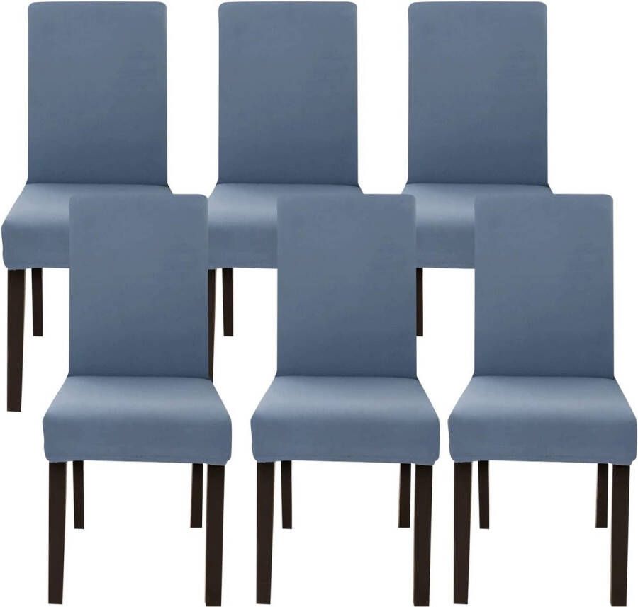 Merkloos Stoelhoezen set van 6 stretch stoelhoezen voor eetkamerstoelen schommelstoel stretch stoelbeschermers afneembaar wasbaar universeel voor stoel eetkamer kantoor banket hotel