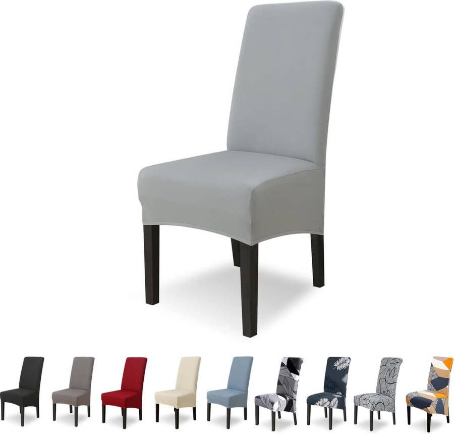 Merkloos Stoelhoezen XL set van 4 stretch stoelhoezen schommelstoelen XL voor eetkamerstoelen spandex universele stoelhoes grote eetkamerstoel hotelbanket roet