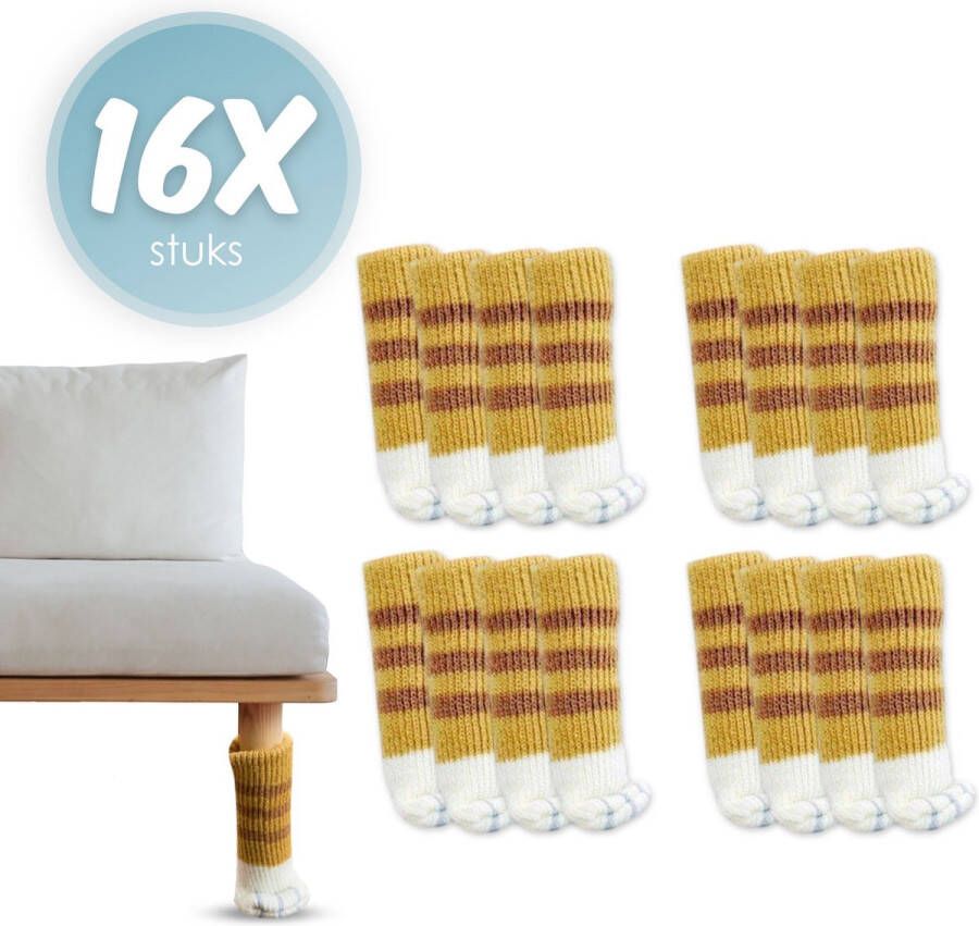 'merkloos'' Stoelpoot beschermers Stoelpoot sokken kat bruin Stoelpoot doppen Kattenpootjes 20 55 MM Anti kras 16 stuks voor 4 stoelen