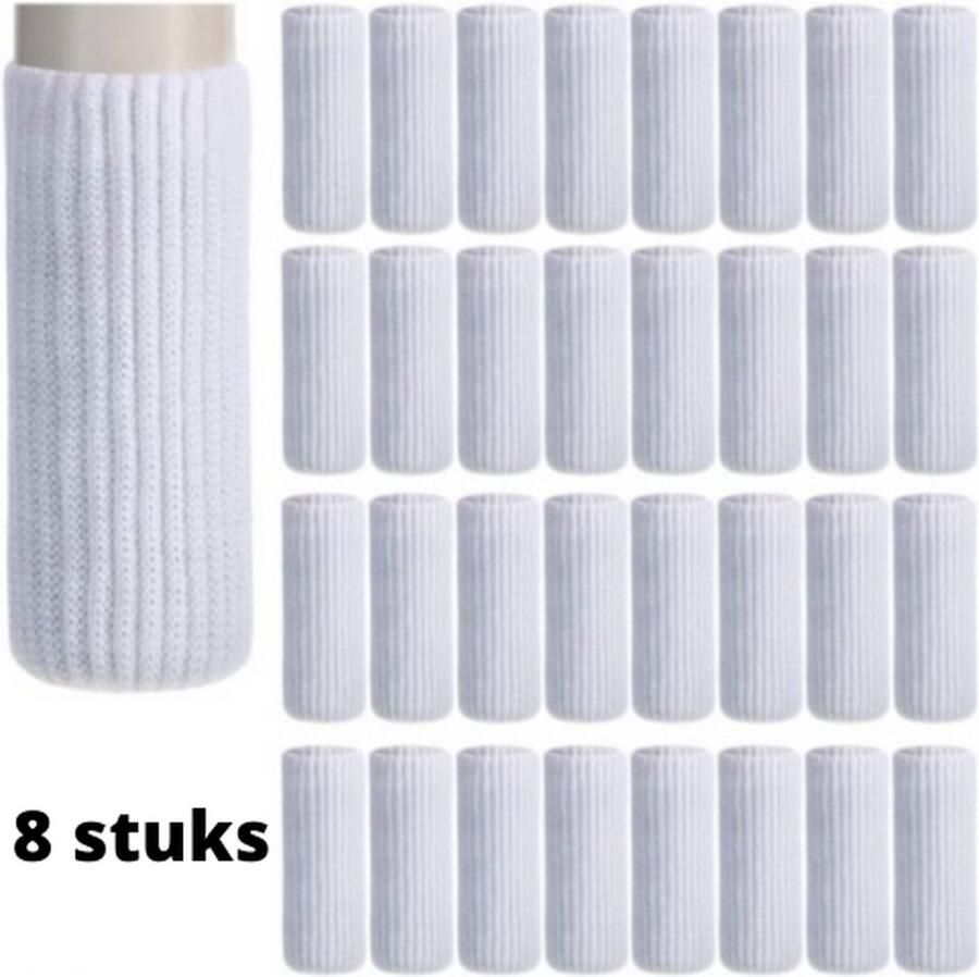 Merkloos Stoelpoot beschermers Stoelpoot sokken Vloerbeschermer Stoelpootdoppen Wit 8 stuks