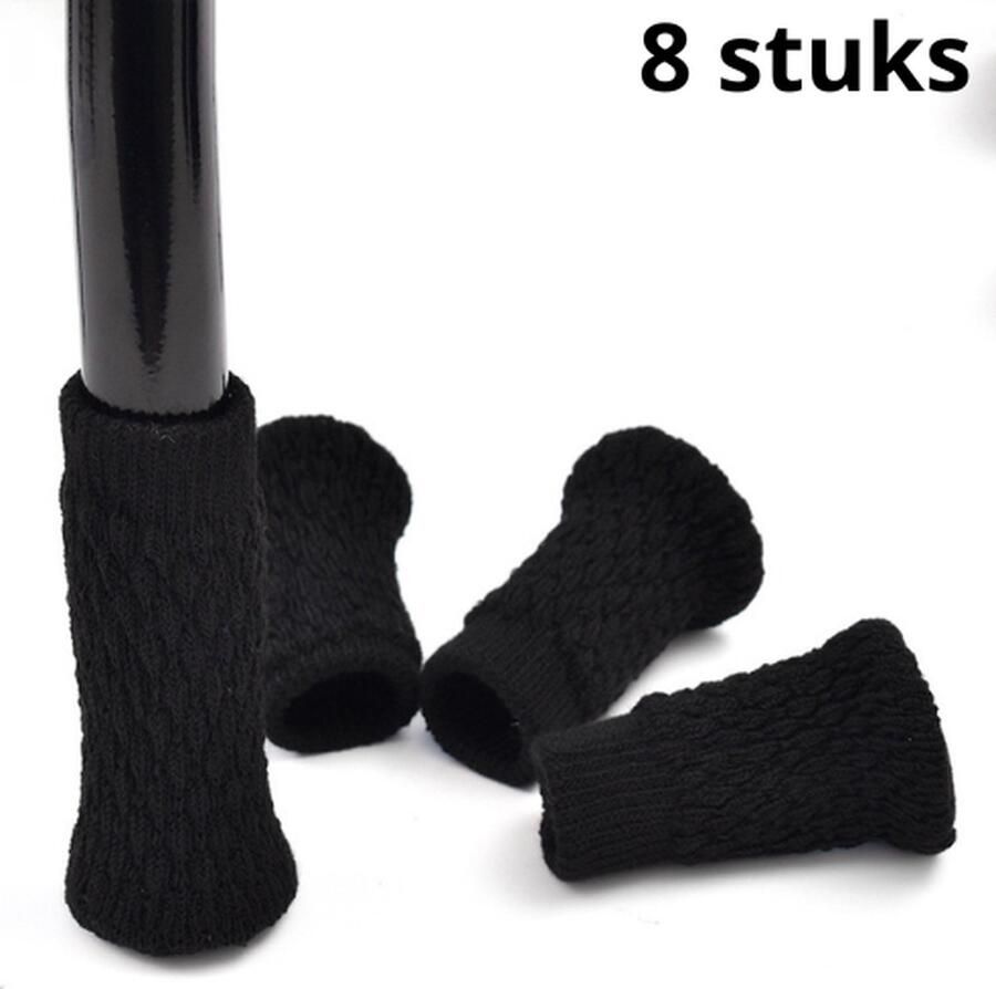 Merkloos Stoelpoot beschermers Stoelpoot sokken Vloerbeschermer Stoelpootdoppen Zwart patroon 8 stuks