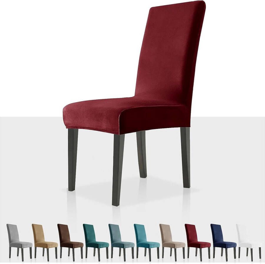 merkloos Stretch fluwelen stoelhoezen voor eetkamerstoelen afneembare velours eetkamerstoelhoezen pluche stoelhoezen voor eetkamer hotel keuken ceremonie (wit 4)