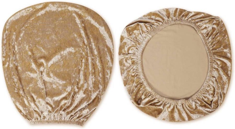 Merkloos Stretch spandex-stoelhoezen van fluweel 37-50 cm bureau-draaistoelhoezen voor thuis eetkamer bar bruiloft feest decoratie stoelhoes + rugleuninghoes (goud)