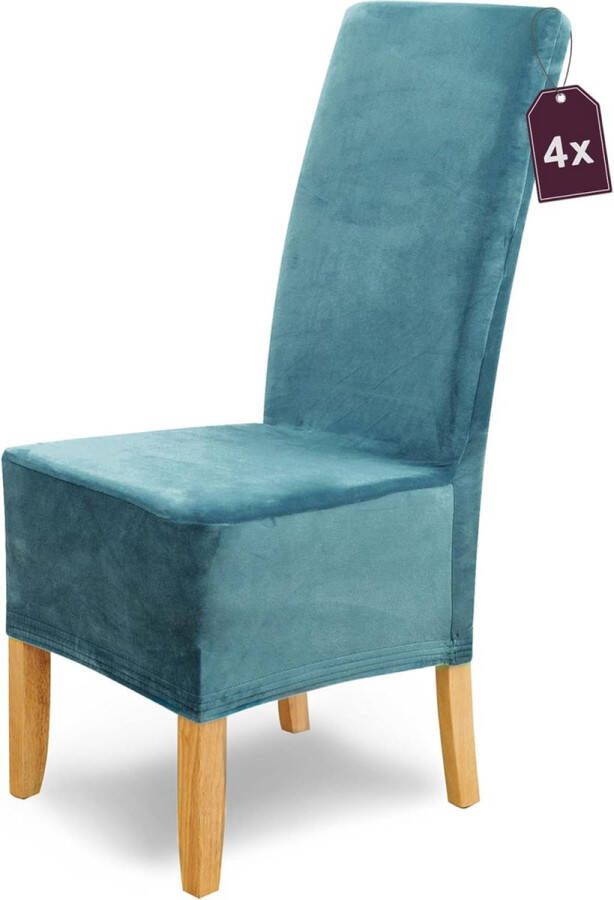 Lanogr Premium Set van 6 Fluwelen Stretch Stoelhoezen XL Wasbare Verwijderbare Eetstoelhoezen Perfect voor Eetkamerstoelen Hoge Rugstoelen Thuis Restaurant en Hotel Decor Luxe kameel Stoelhoezen voor een Stijlvolle Uitstraling (6 Stuks) - Foto 3