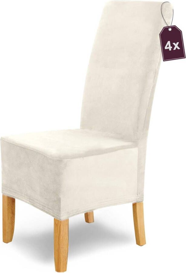 Lanogr Premium Set van 6 Fluwelen Stretch Stoelhoezen XL Wasbare Verwijderbare Eetstoelhoezen Perfect voor Eetkamerstoelen Hoge Rugstoelen Thuis Restaurant en Hotel Decor Luxe kameel Stoelhoezen voor een Stijlvolle Uitstraling (6 Stuks) - Foto 2