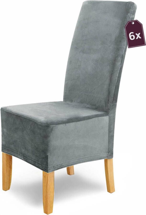 Lanogr Premium Set van 6 Fluwelen Stretch Stoelhoezen XL Wasbare Verwijderbare Eetstoelhoezen Perfect voor Eetkamerstoelen Hoge Rugstoelen Thuis Restaurant en Hotel Decor Luxe zwarte Stoelhoezen voor een Stijlvolle Uitstraling (6 Stuks) - Foto 3
