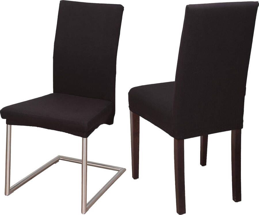 Merkloos Stretch universele stoelhoes stoelbekleding van 96% katoen onderhoudsvriendelijk en kreukvrij 2 stuks